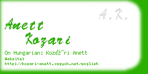 anett kozari business card